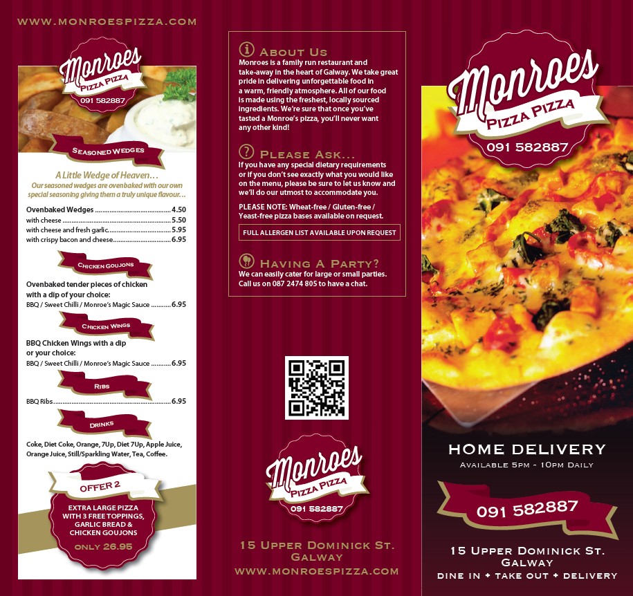 monroes takeout menu